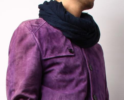 無地ストール ネイビー